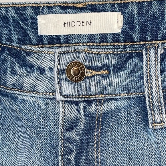 HIDDEN JEANS Tracey High Rise Straight Crop Frayed Raw Hem Jeans HD-253 29 - Picture 7 of 13